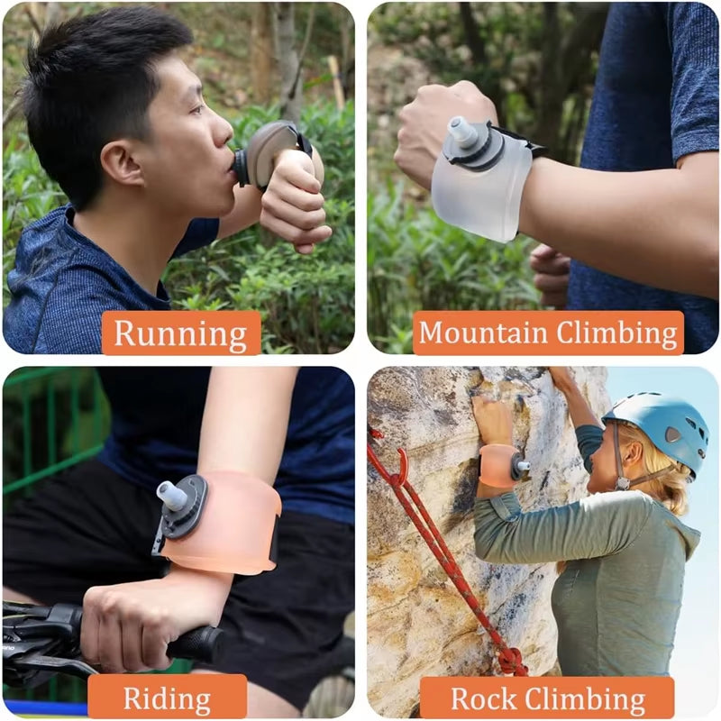 Outdoor Portable Running Wrist Water Bottle Adjustable Small Sports Wrist Water Bottle Cup for Outdoor Fitness Cycling Marathon